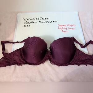 Victoria's Secret Lace Trim Lightly Lined Demi Bra - Burgundy